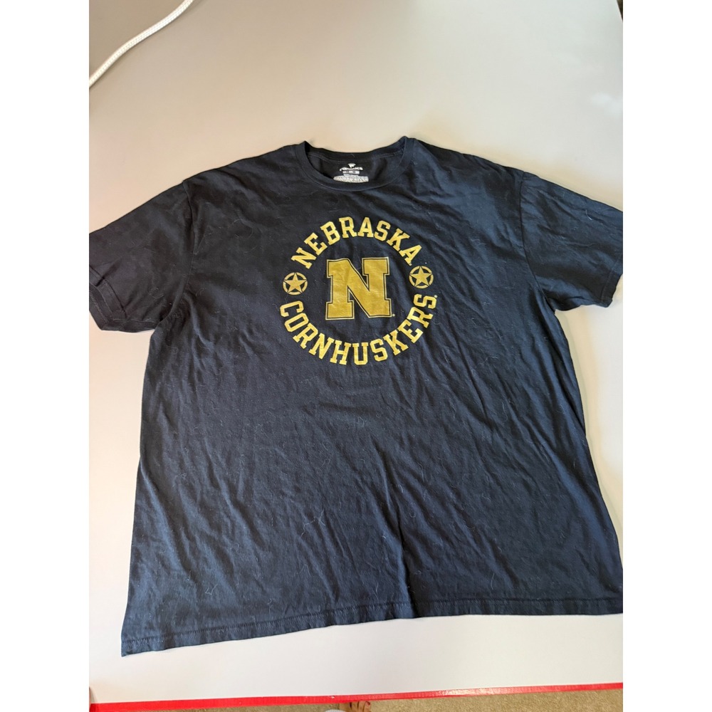 Fanatics Nebraska Cornhuskers Mens 2XL Black Gold Graphic T-Shirt NCAA Football